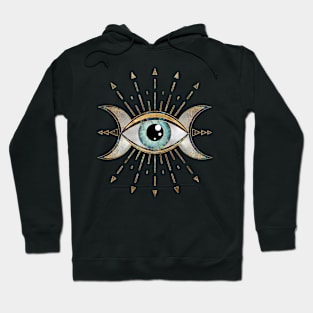 Eye - Triple Moon - Gemstone and gold Hoodie